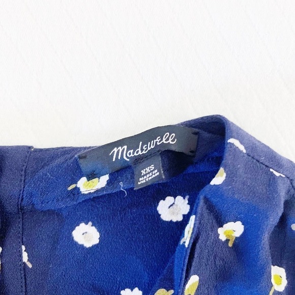 Madewell Flower Printed Dress Button Back SZ XXS - Picture 5 of 7
